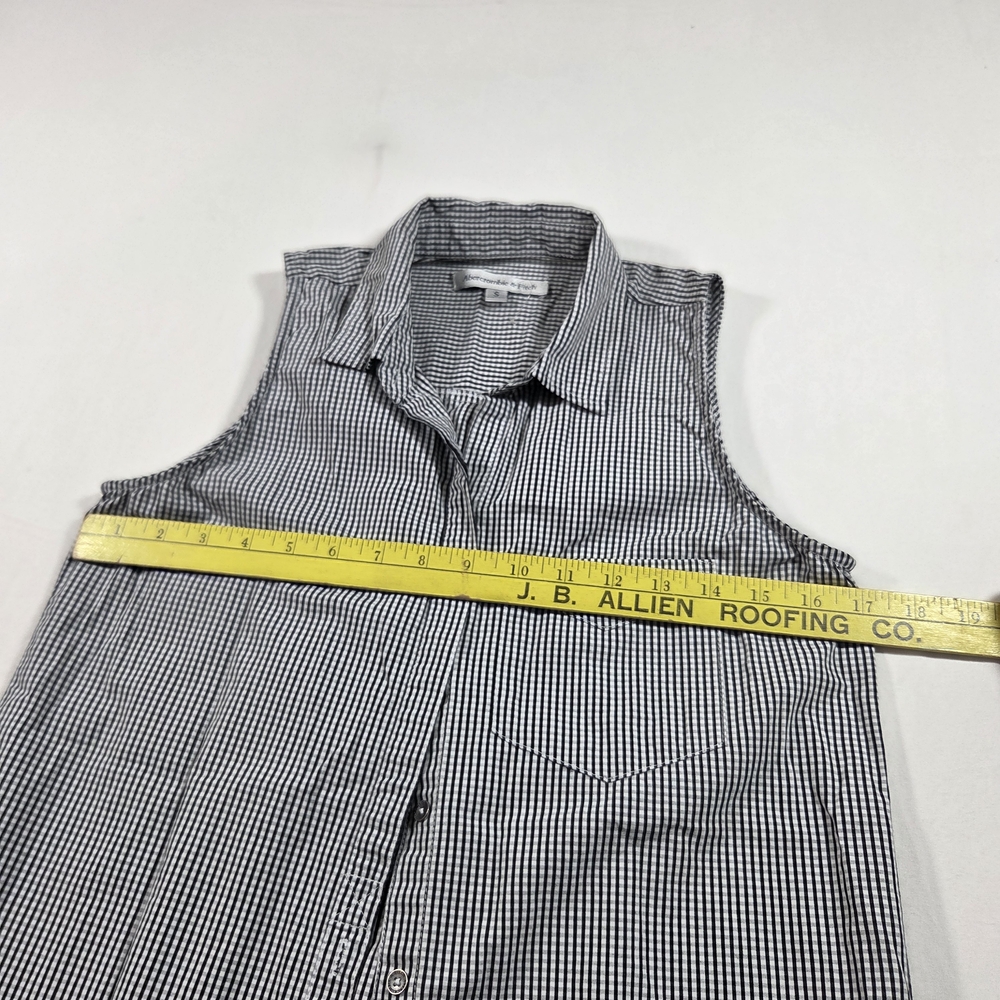 Abercrombie & Fitch Shirt Dress SMALL Mini Black White Checkered Sleeveless - Picture 8 of 12